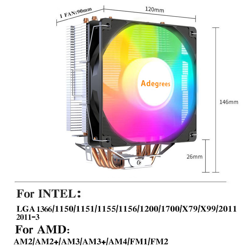 X99 Tower CPU Cooler 4 Heatpip - огляд і ціна Cpu Heatsink